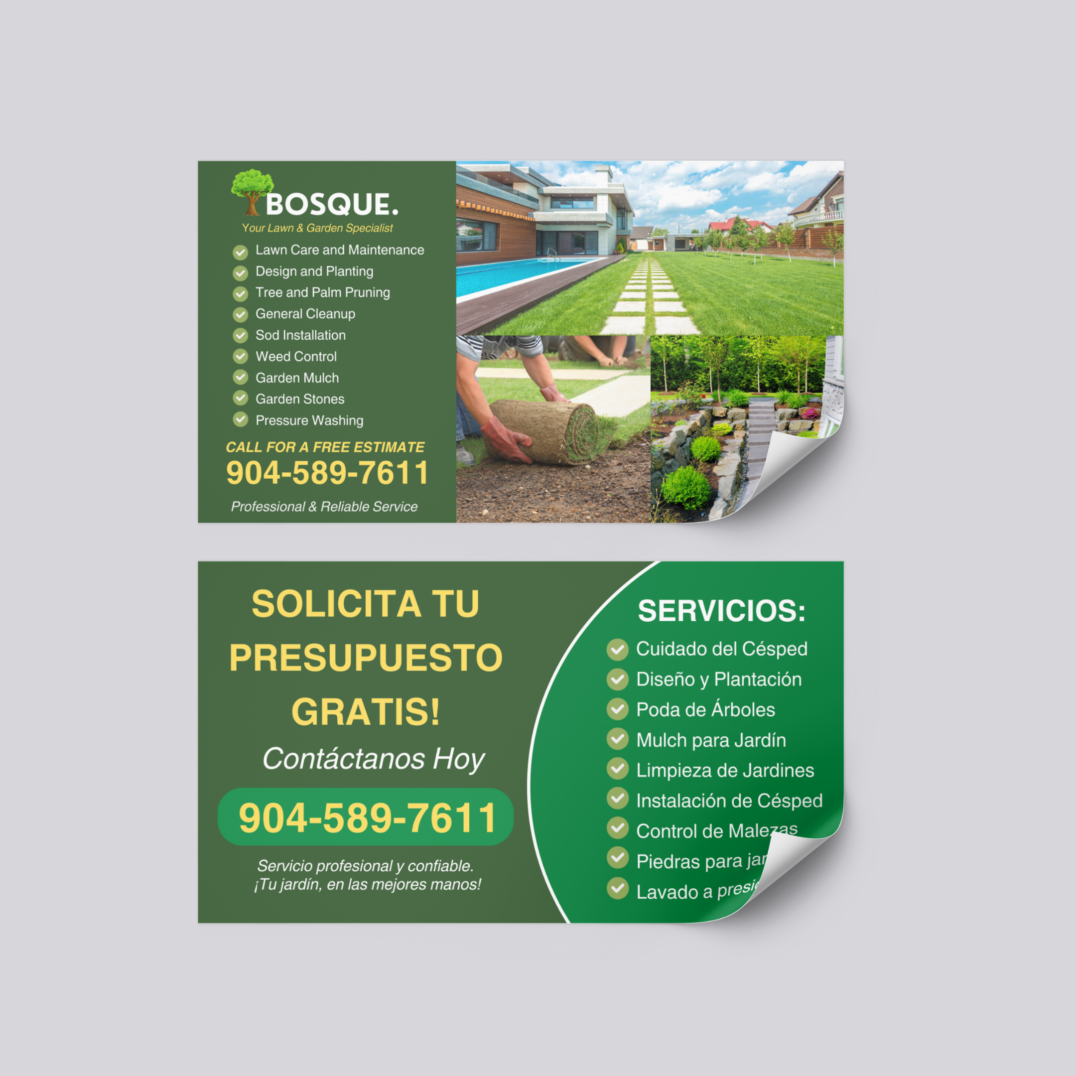 Lawn Care Service Business Cards | DIY Canva Template Design | Lawn Service Cards | Landscaping Business Card Template | Lawn Mower Service