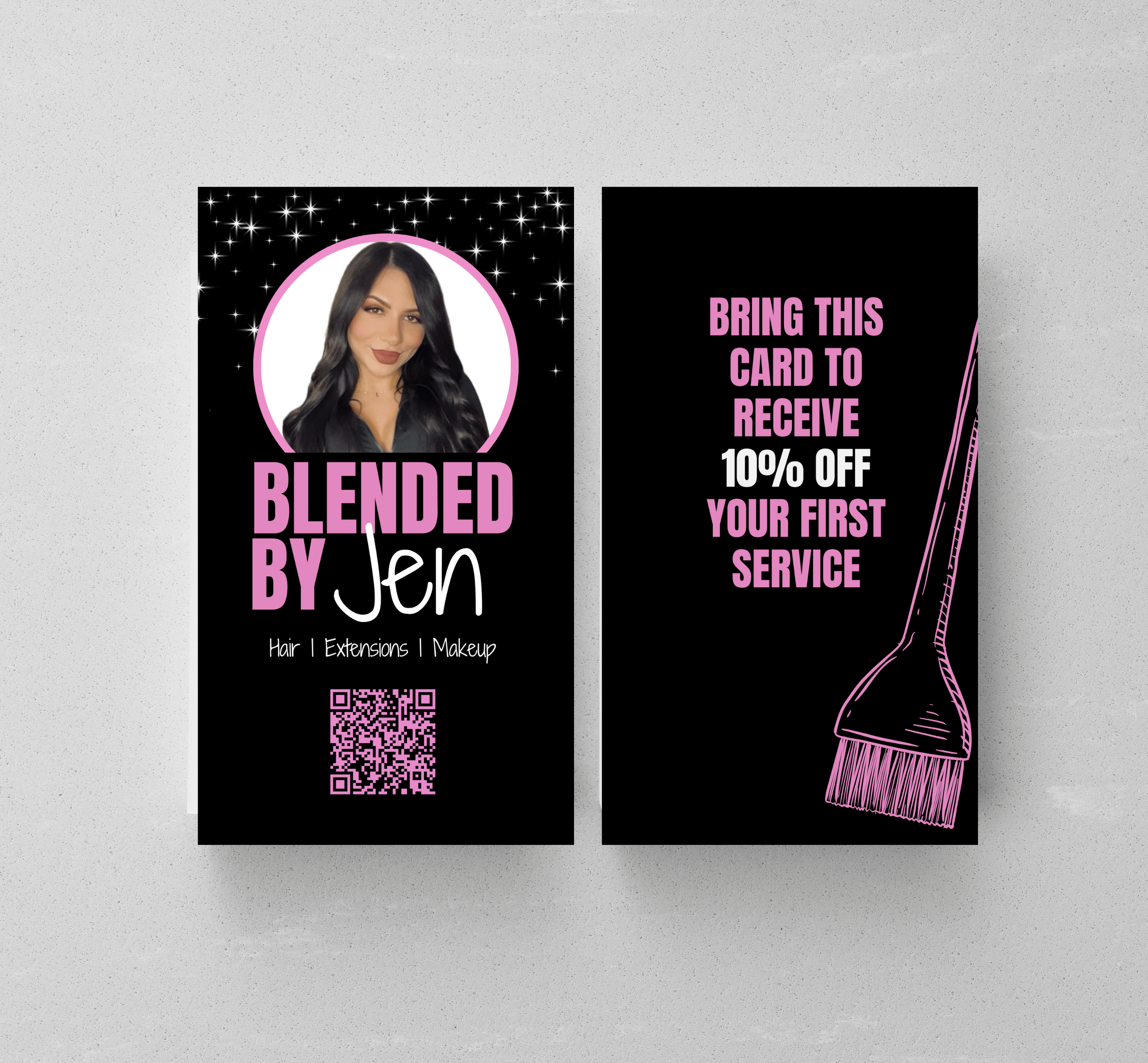 Hair Stylist Business Card Template | DIY Business Cards | Editable Hair-Dresser Contact Card | Blush Pink Salon Business Card 