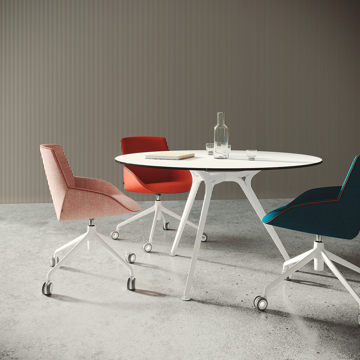 Table de réunion STRUKT ronde – Plateau mélamine