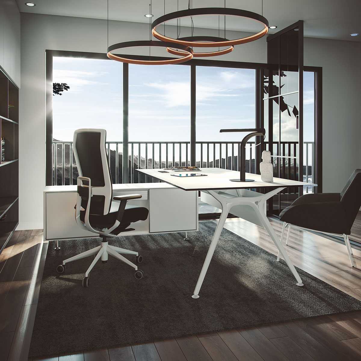 Table de réunion STRUKT ronde – Plateau mélamine