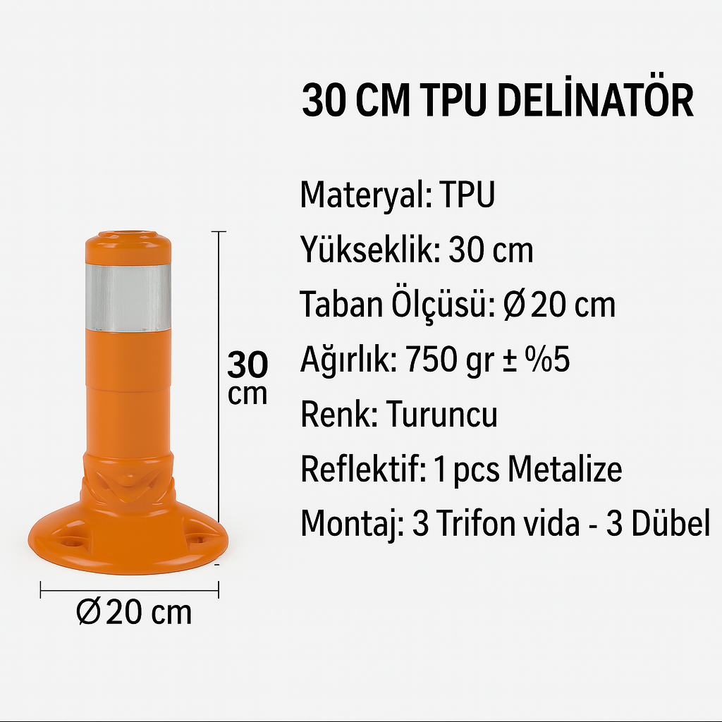 30 CM TPU Delinatör – Tek Reflektifli | ZT8030