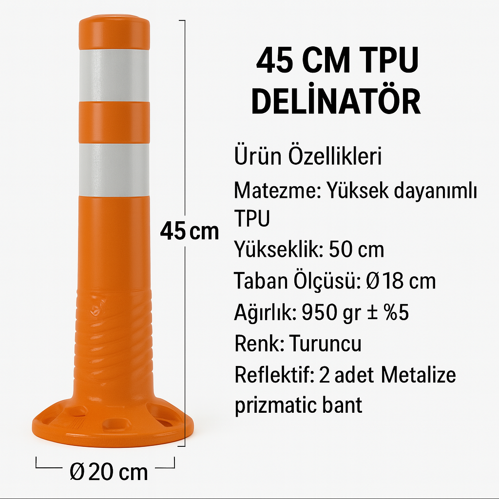 45 CM TPU Delinatör – Çift Reflektifli | ZT8045