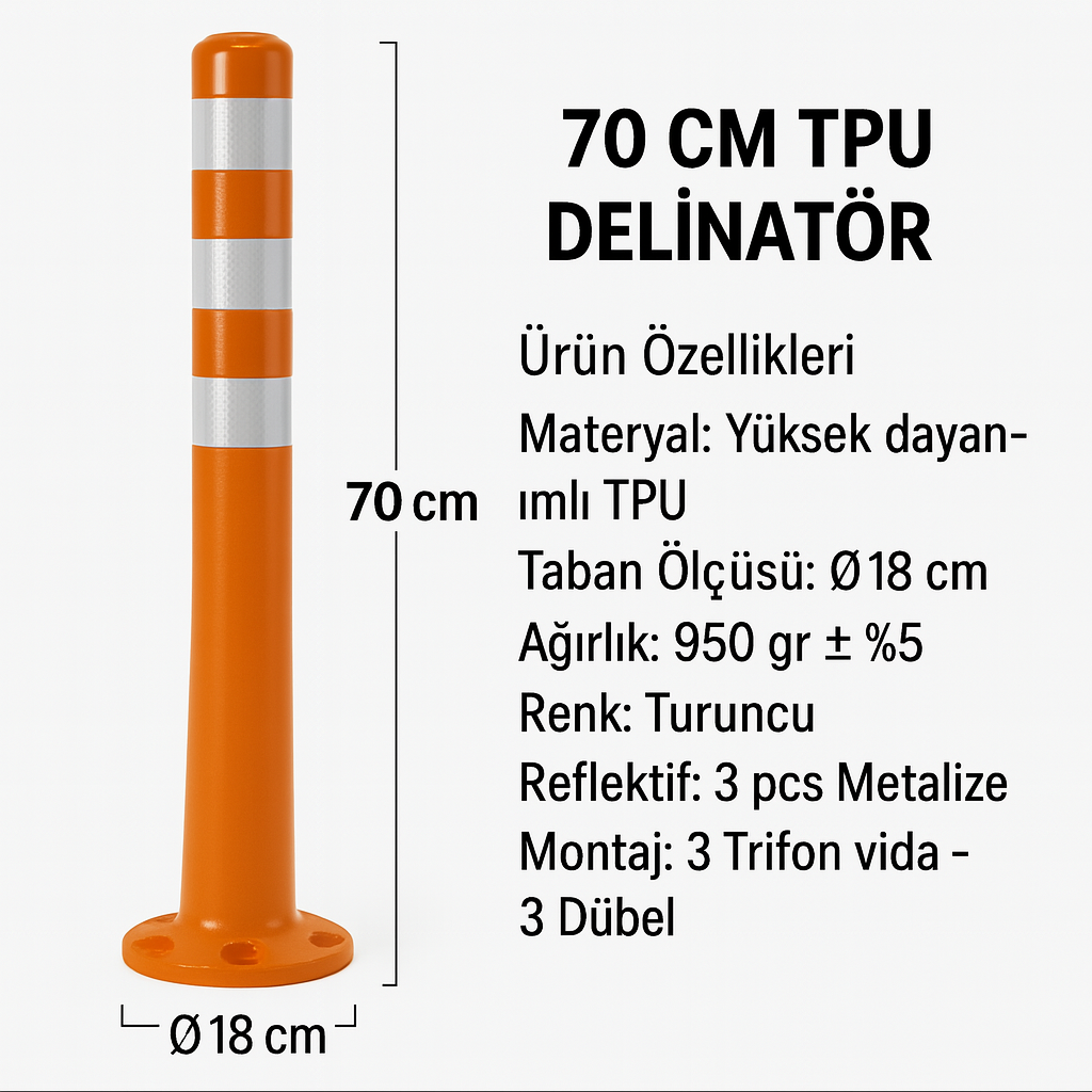 70 CM TPU Delinatör – Üç Reflektifli | ZT8070
