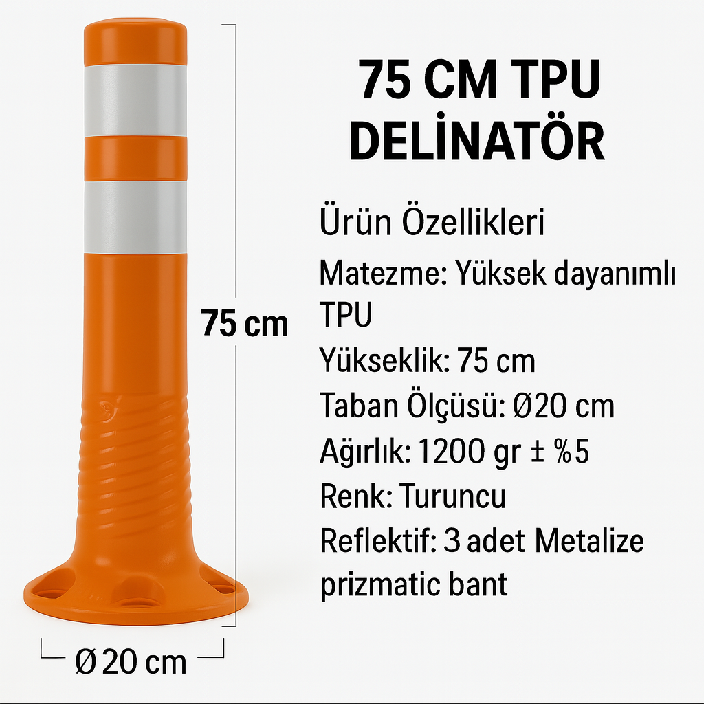 75 CM TPU Delinatör – Üç Reflektifli | ZT8075