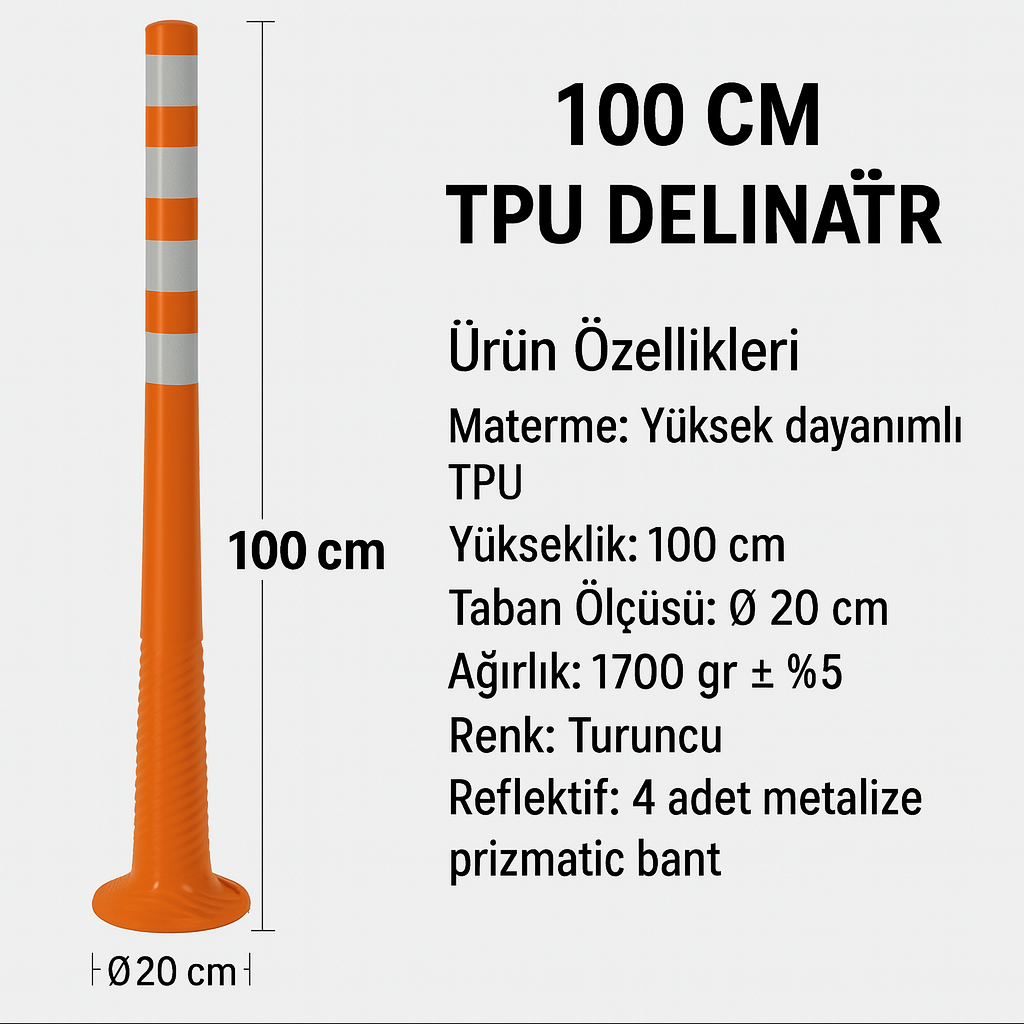 100 CM TPU Delinatör – Dört Reflektifli | ZT80100