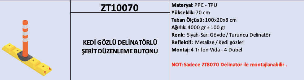  Kedi Gözlü Delinatörlü Şerit Düzenleme Butonu – ZT10070