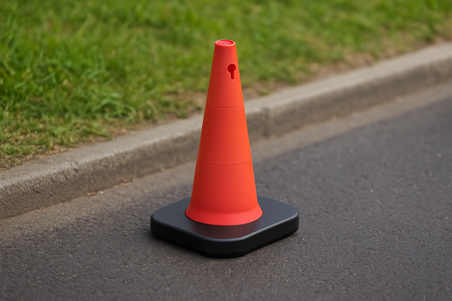 502808A6ECO – 50 CM PE Trafik Konisi | PVC Ağırlıklı – Reflektifsiz