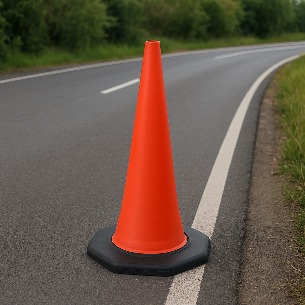  902808A6ECO – 90 CM PE Trafik Konisi | PVC Ağırlıklı – Reflektifsiz