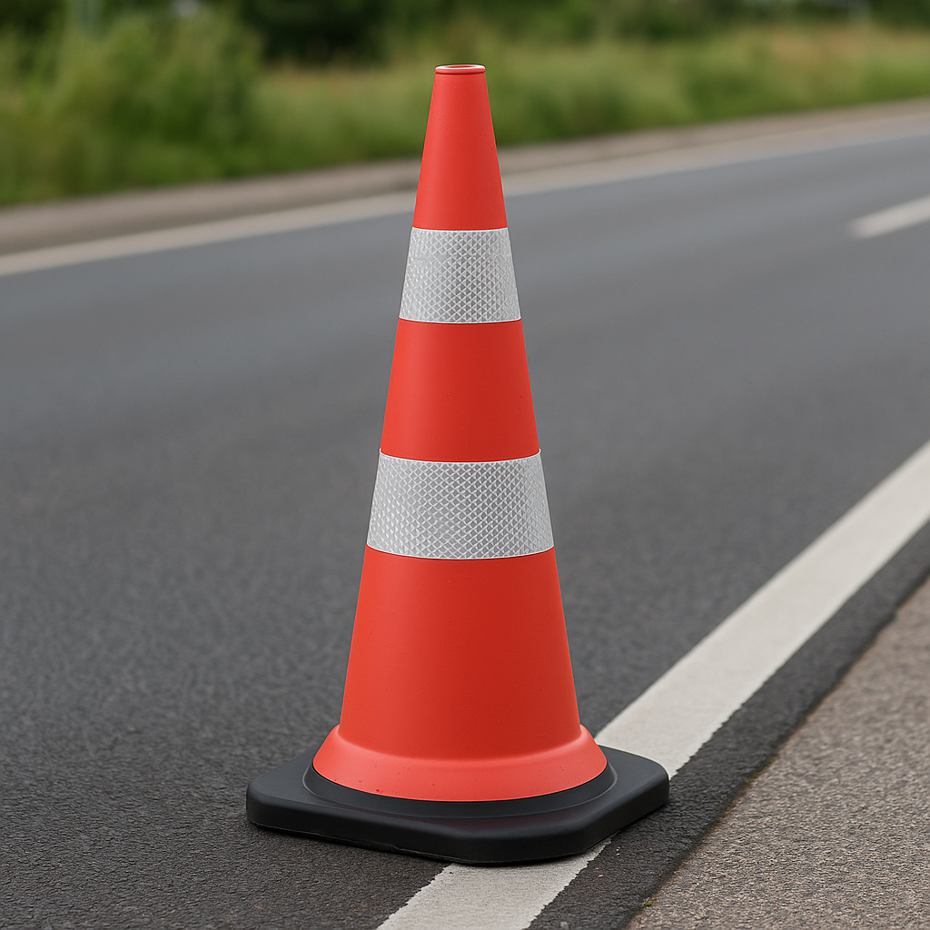 902808A6R2ECO – 90 CM PE Trafik Konisi | PVC Ağırlıklı – Çift Reflektifli