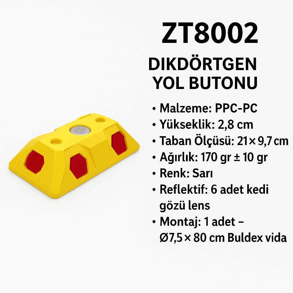 ZT8002 – Dikdörtgen Yol Butonu