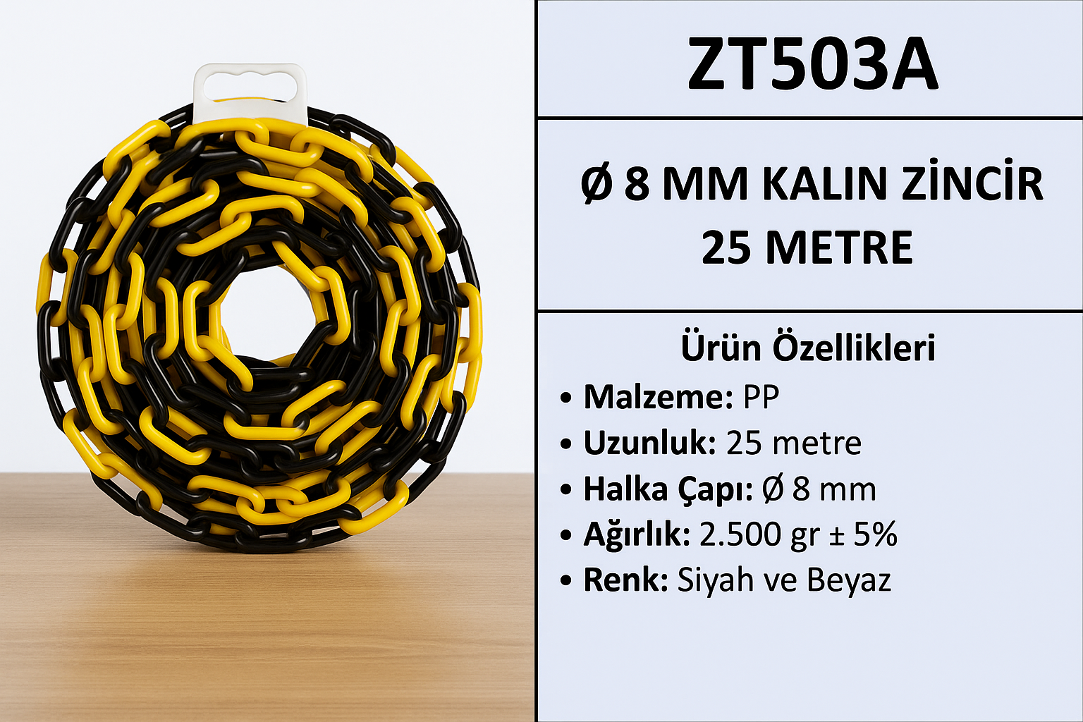 Ø 8 mm Kalın Zincir (25 Metre)