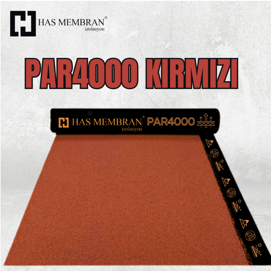 PAR4000 Kırmızı Arduazlı Membran Su Yalıtım Membranı(44 KG 10m²)