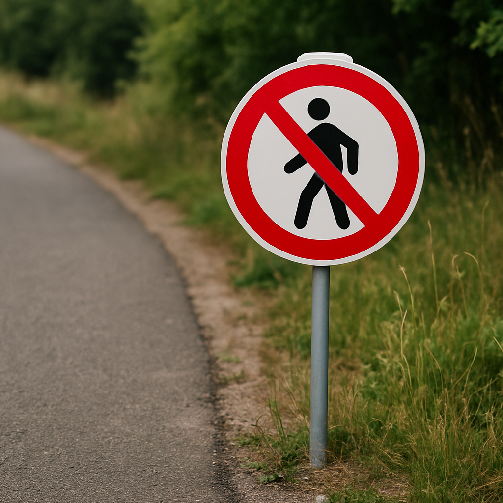 ZT553 – Yaya Giriş Yasaktır Yuvarlak Uyarı Levhası