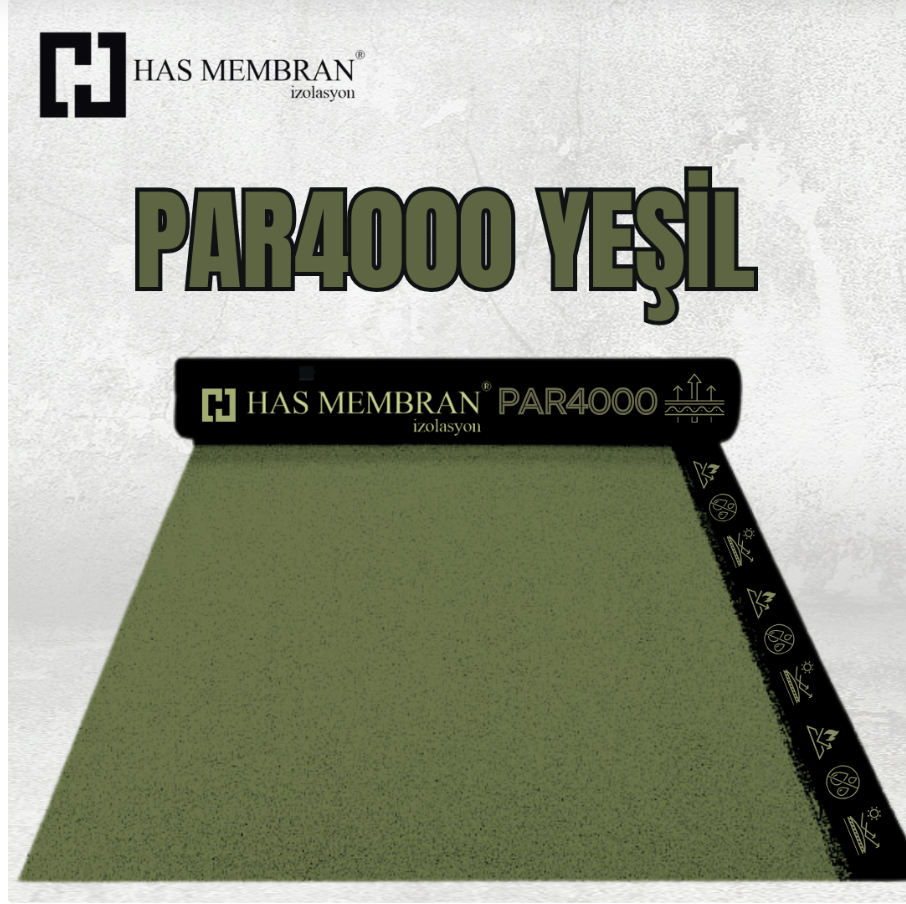 PAR4000 Yeşil Arduazlı Membran Su Yalıtım Membranı(44 KG 10m²)