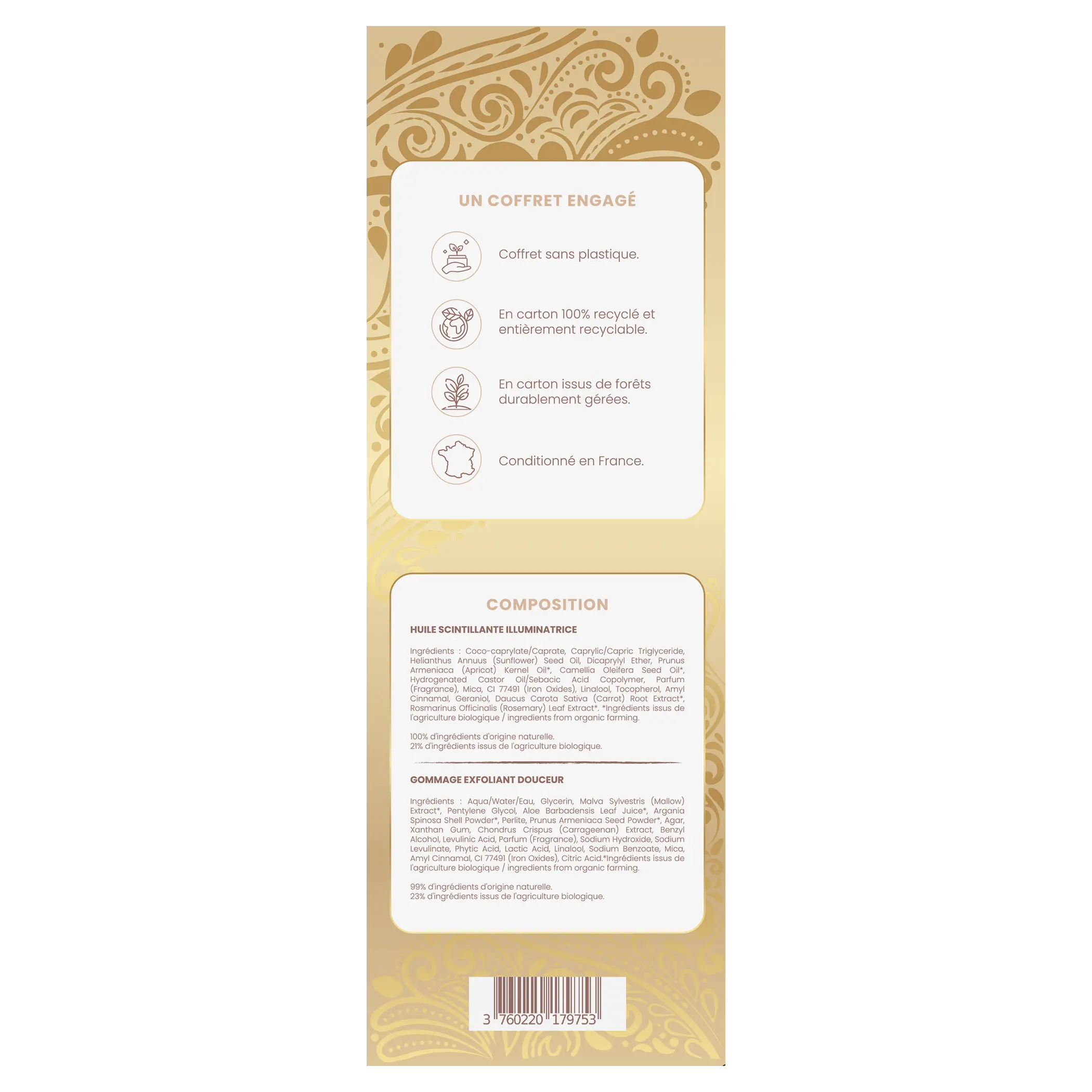 Coffret Gommage + Huile Scintillante