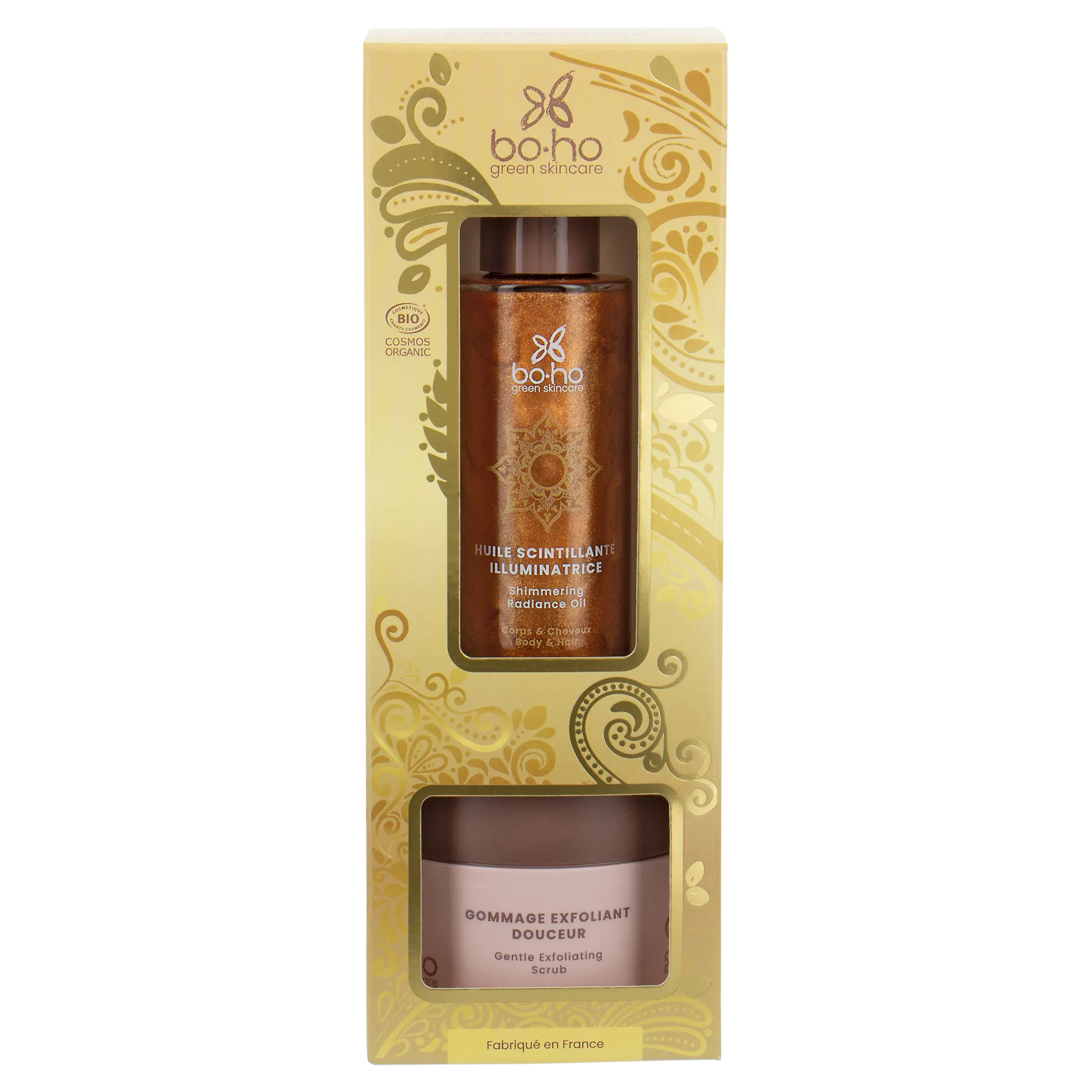 Coffret Gommage + Huile Scintillante