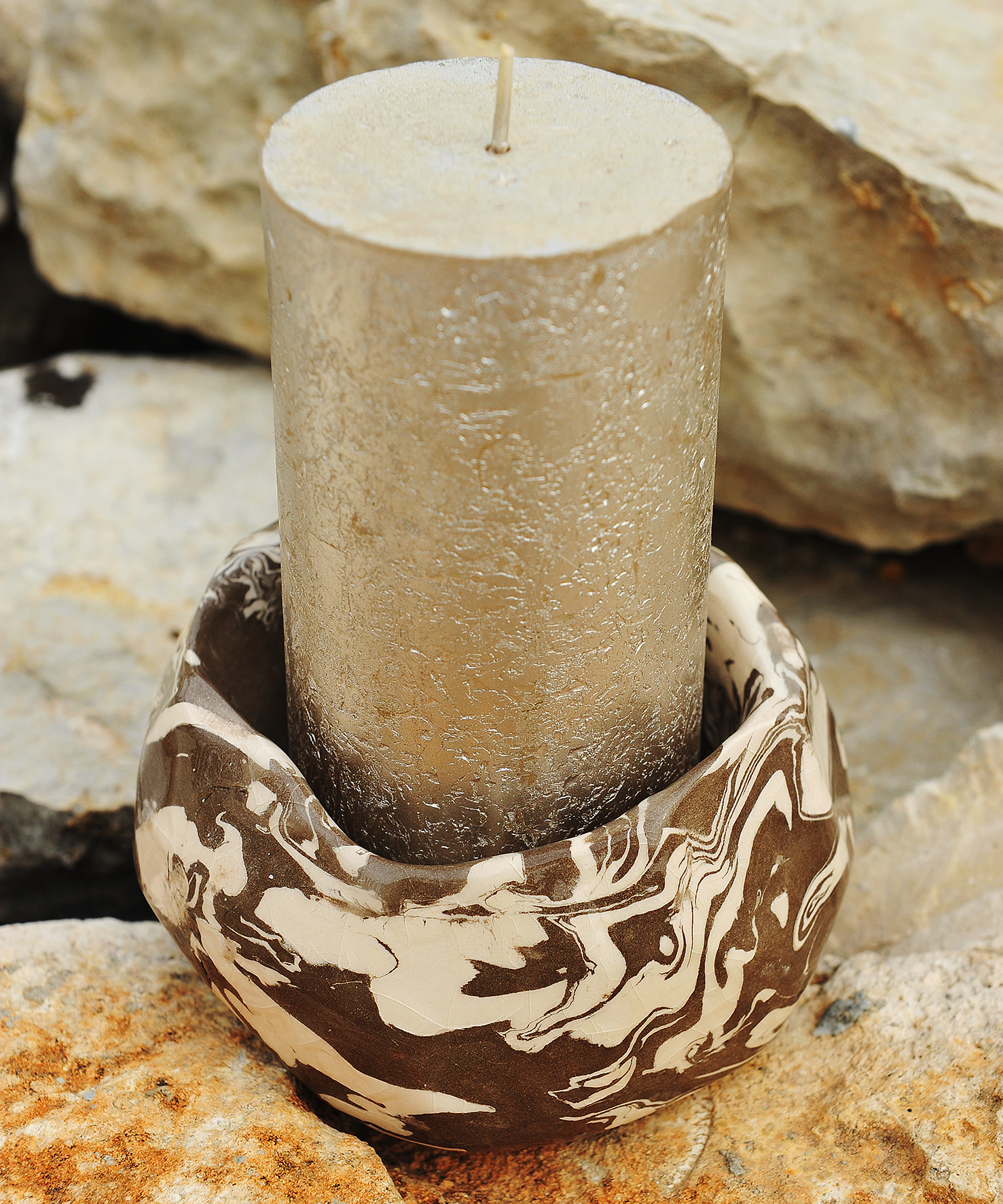 Porte-Bougie Bicolore