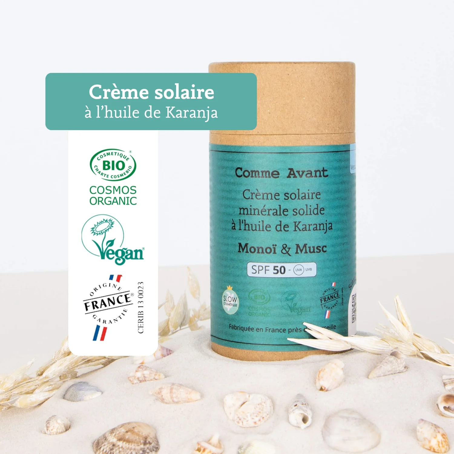 Crème Solaire Solide SPF50 - Monoï & Musc