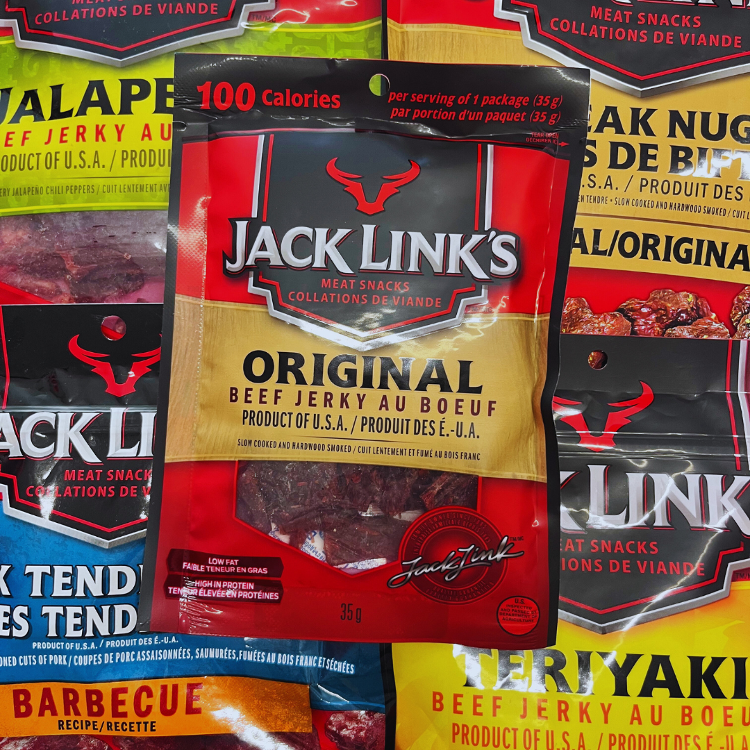 Toutes sortes de produits Jack Link's.
