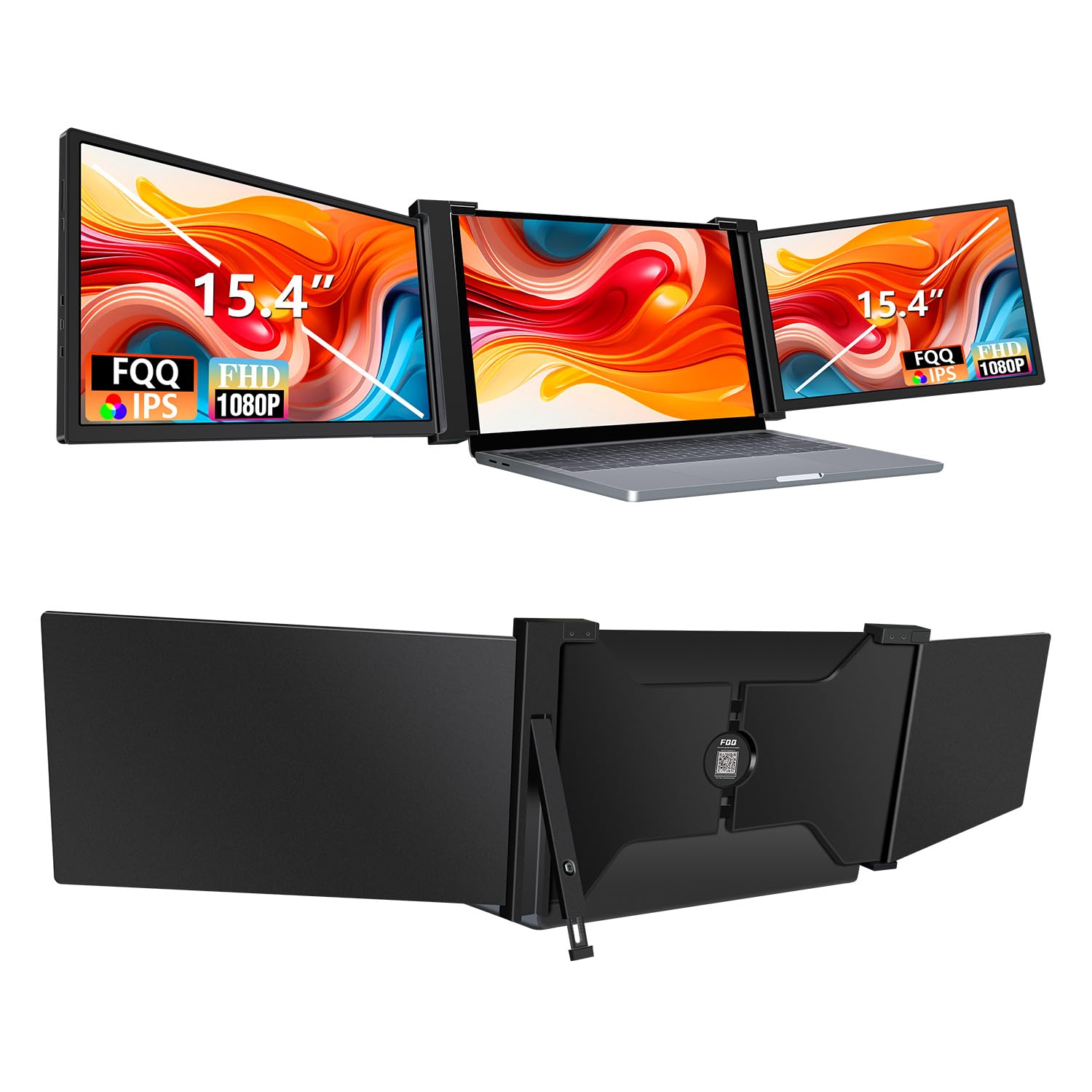 15.4” Triple Portable Monitor - Expand Your Laptop's Display!