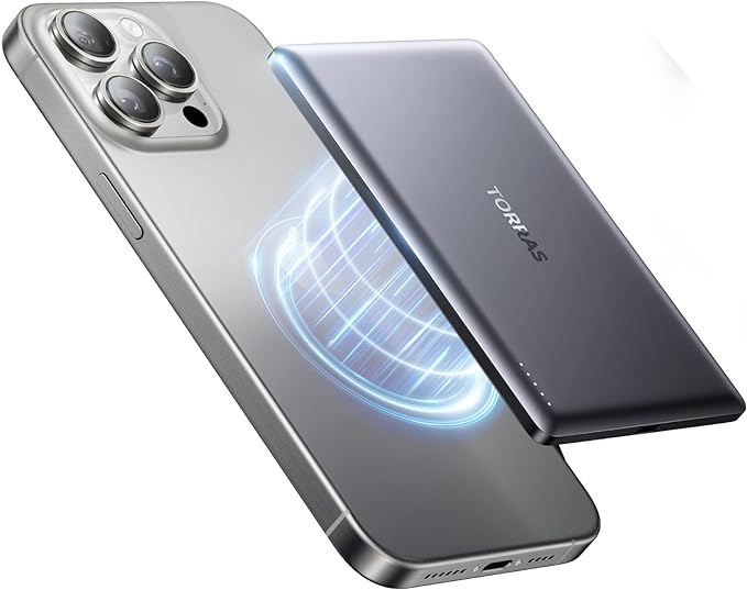 TORRAS MiniMag 5,000mAh Wireless Power Bank - Ultimate Slim Magnetic Charger