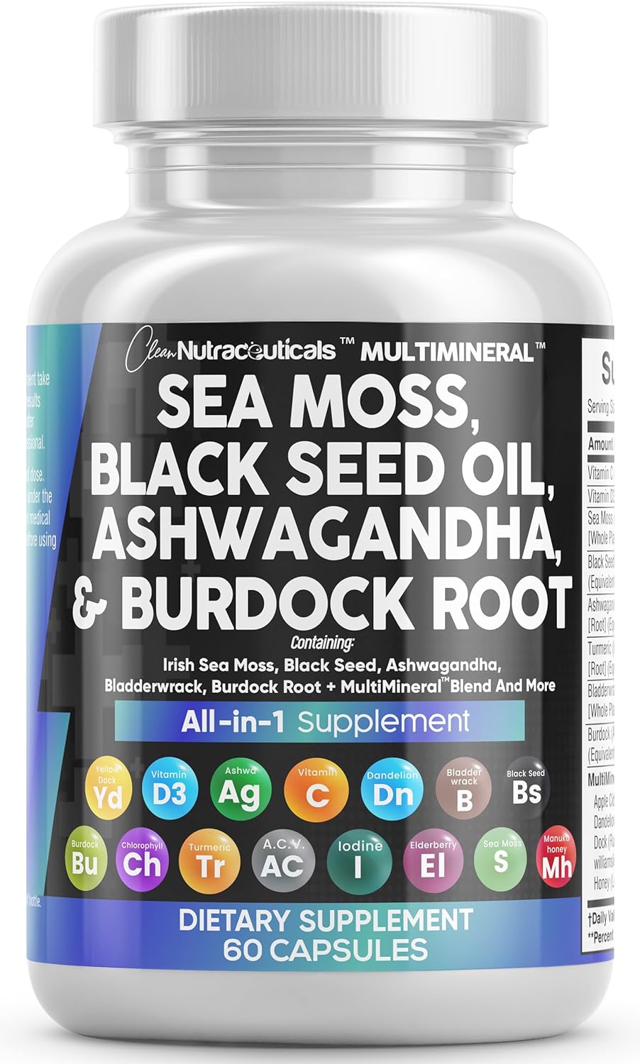 Boost Your Health Naturally: Sea Moss 3000mg, Black Seed Oil 2000mg, Ashwagandha 1000mg, and More!