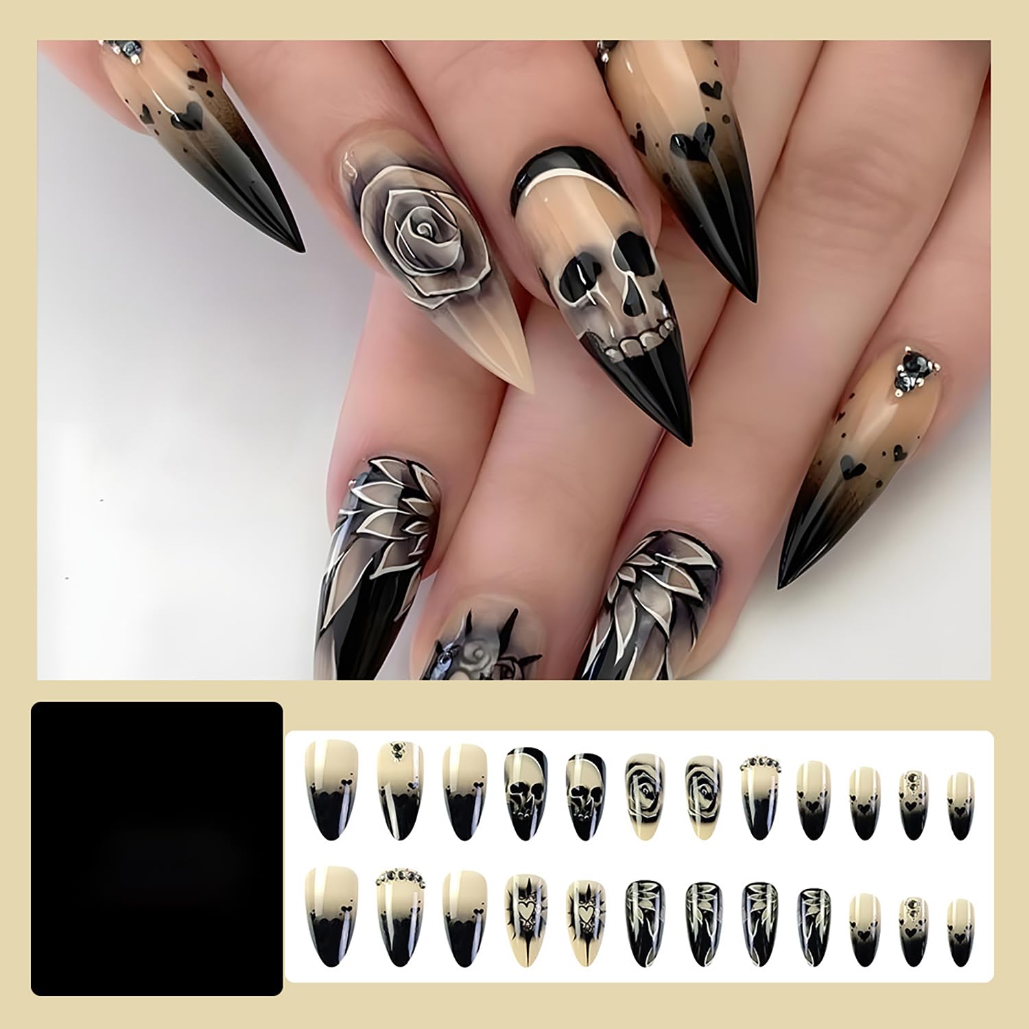 Unleash Your Inner Ghoul with 24 Pcs Halloween Press-On Nails
