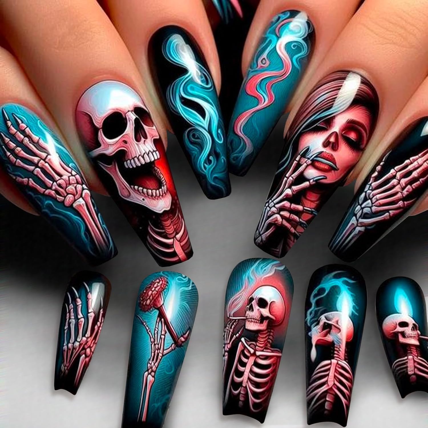 Unleash Your Inner Rebel with Our Long Coffin Press-On Nails!