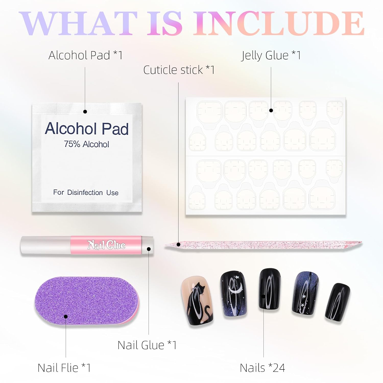 "Spooky Chic: Halloween Black Cat Press-On Nails for a Glamorous Festive Look"