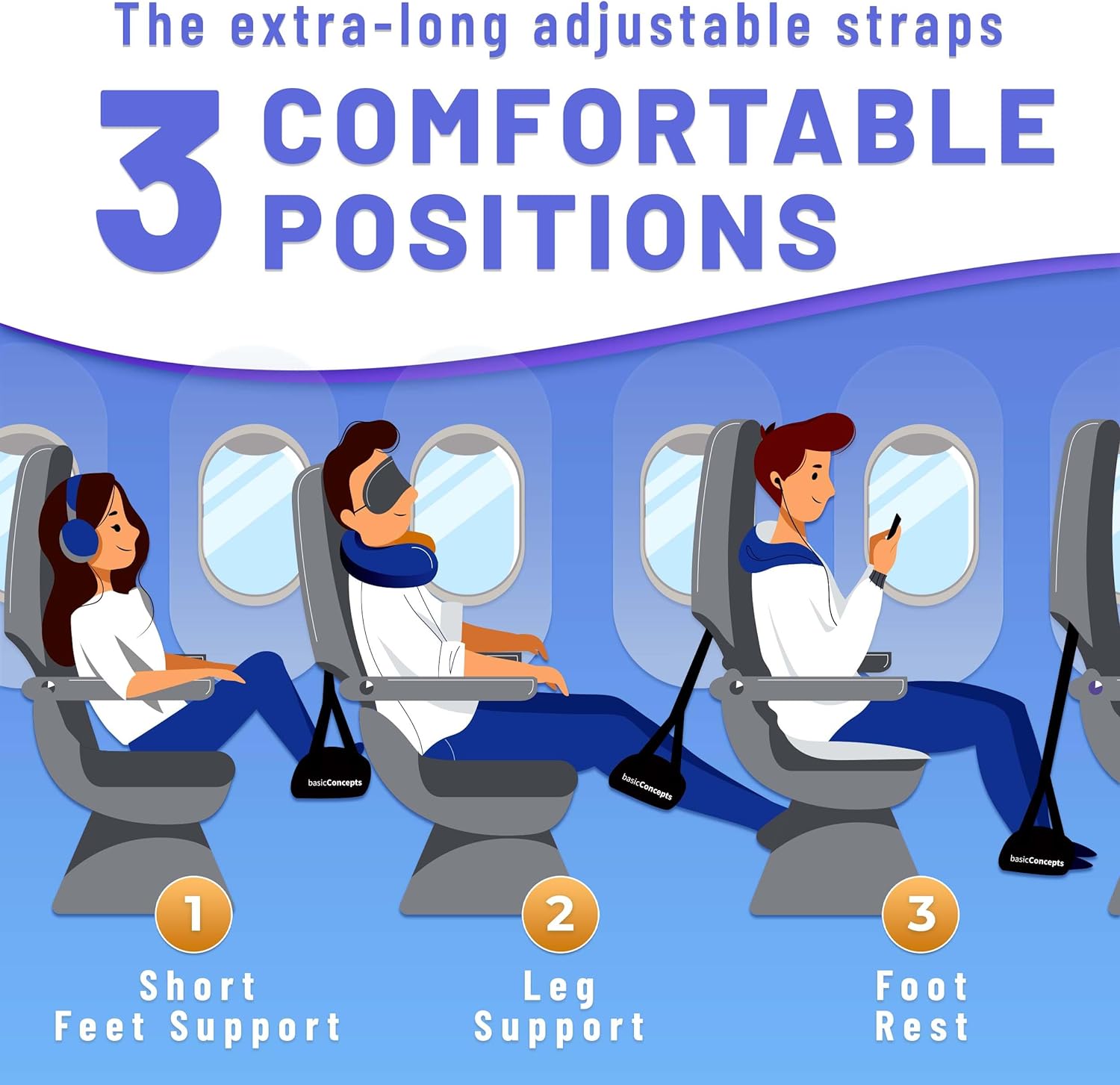 Airplane Foot Hammock (Memory Foam) - Your Perfect Travel Companion