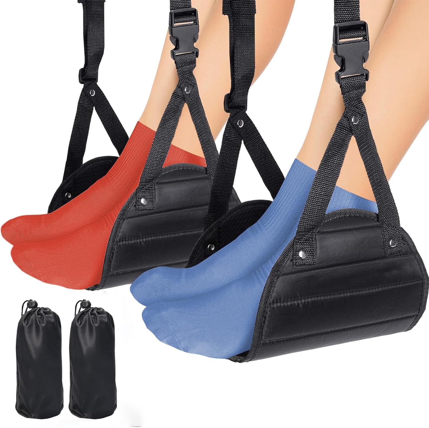 2-Pack Airplane Foot Hammock Travel Essentials – Ultimate Comfort for Long Flights