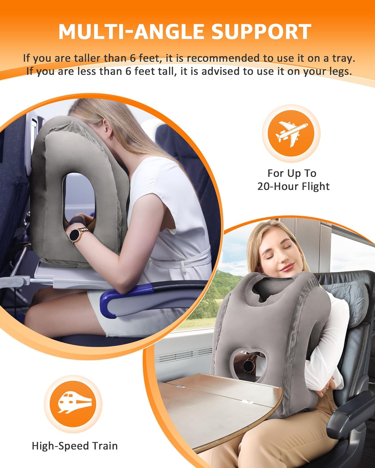 "Ultimate Comfort on the Go: Sunany Inflatable Travel Pillow with Eye Mask & Earplugs"