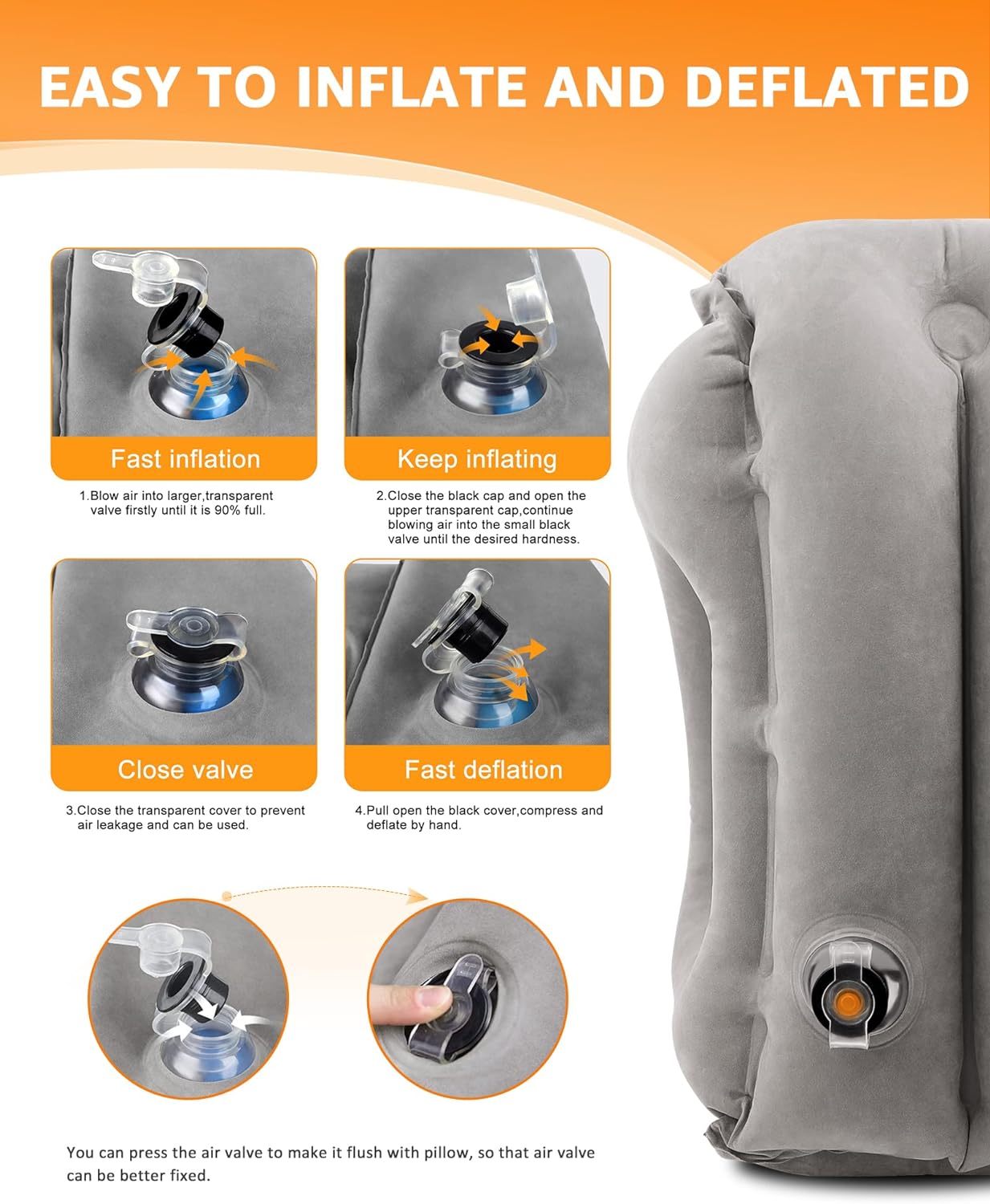 "Ultimate Comfort on the Go: Sunany Inflatable Travel Pillow with Eye Mask & Earplugs"