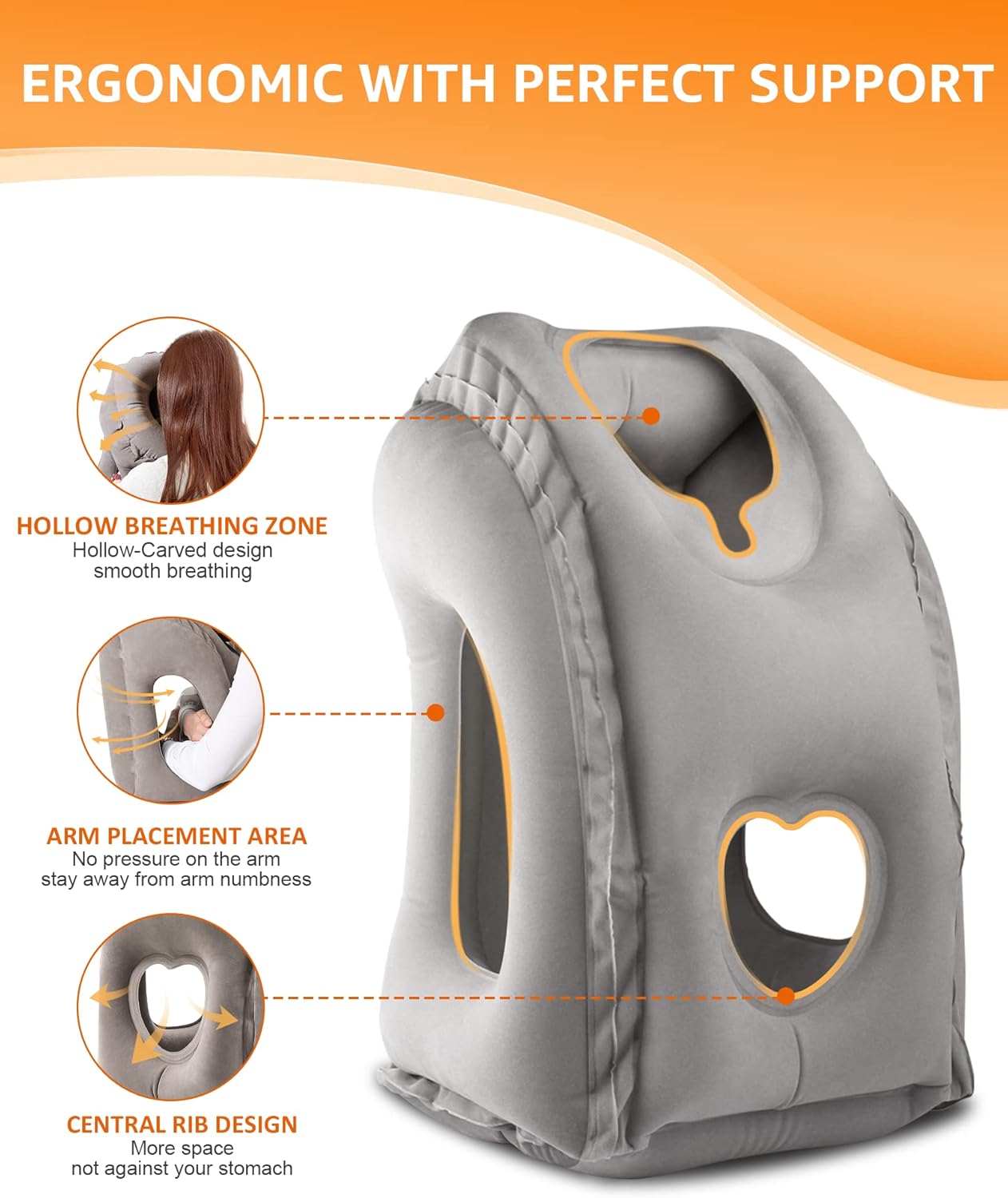 "Ultimate Comfort on the Go: Sunany Inflatable Travel Pillow with Eye Mask & Earplugs"
