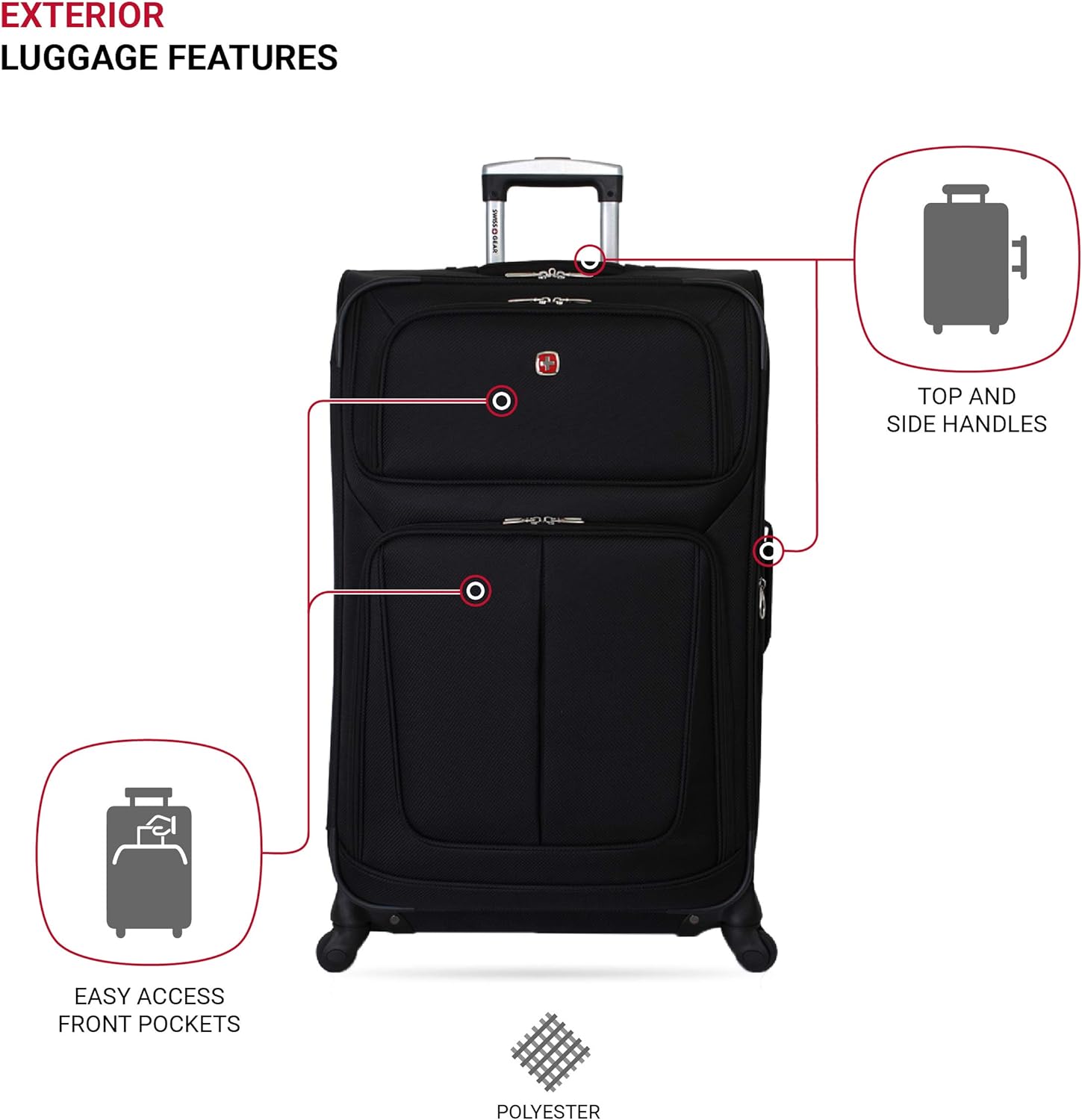 SwissGear Sion Softside Expandable Luggage, 29-Inch Checked-Large – Durable, Spacious, and Travel-Ready