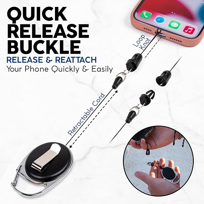 "Never Lose Your Phone Again: Durable Retractable Phone Tether - 2 Pack!"