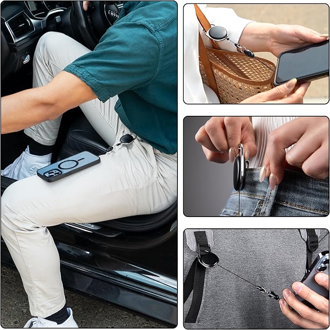 "Never Lose Your Phone Again: Durable Retractable Phone Tether - 2 Pack!"