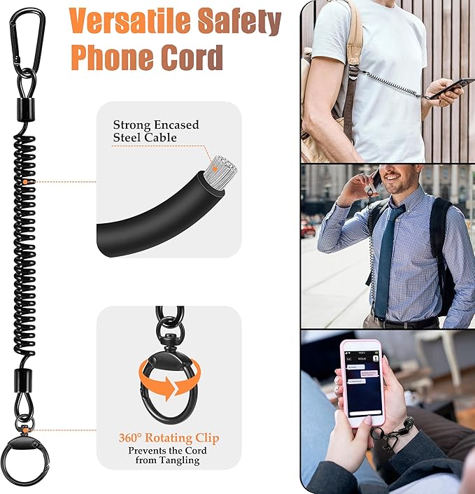 Stay Secure and Hands-Free with the Retractable Phone Tether Lanyard