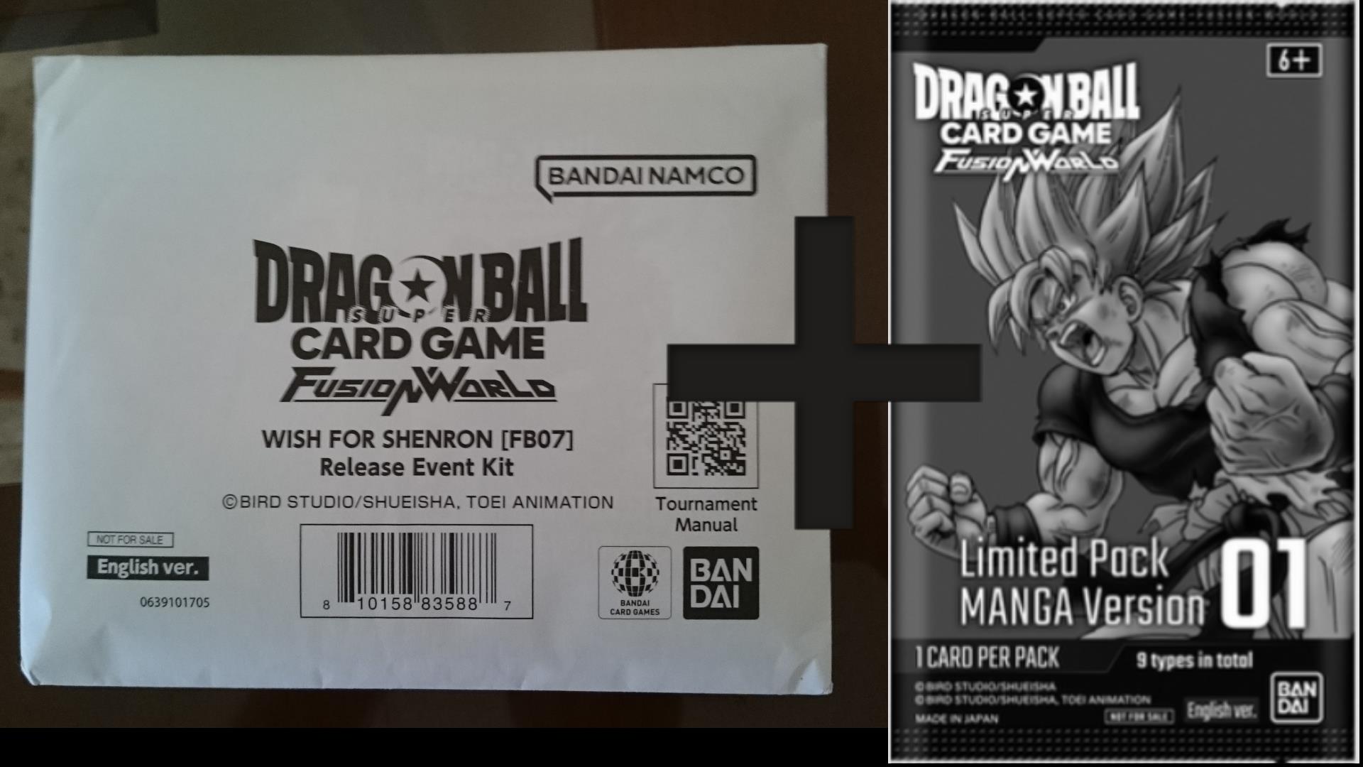Dragonball Fusion World Bundle Wish for Shenron Release Event Kit + 10 Limited Pack Manga Version 01 Packs