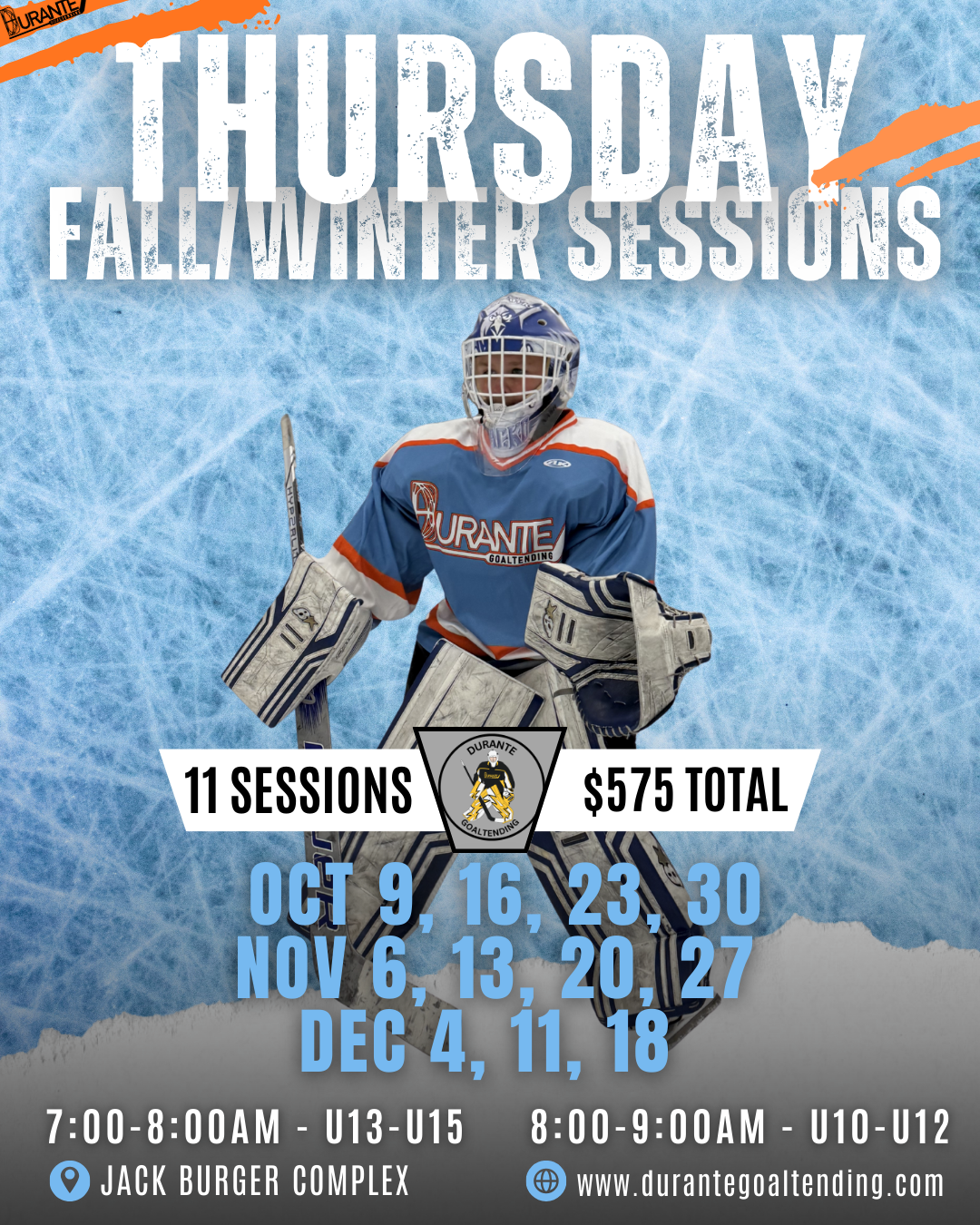Fall / Winter Morning Sessions - Thursdays - U13 - U15 