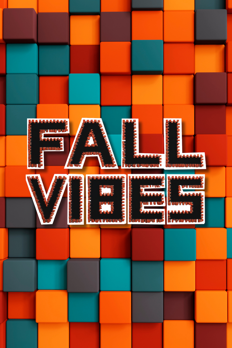 Colorful Fall Vibes 8-Bit Pixel Art Meets Cozy Stitching Style