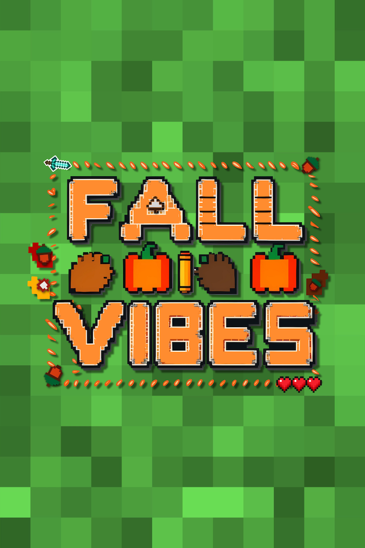 Fall Vibes 8-Bit Pixel Art and Stitching Pattern