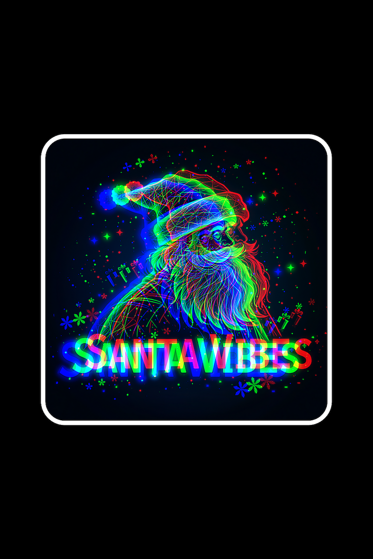 Santa Vibes Neon Style