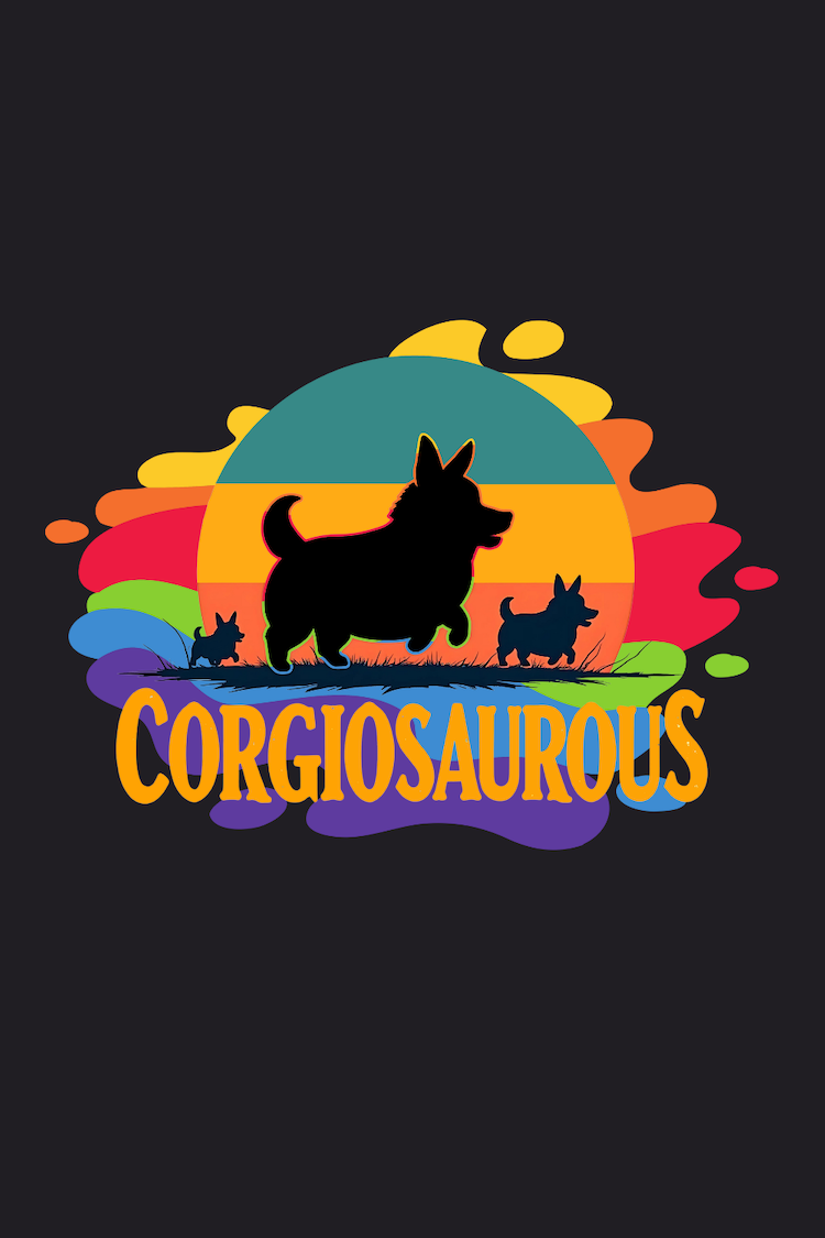 Corgiosaurous Splash of Vibrant Colors Fun Dog