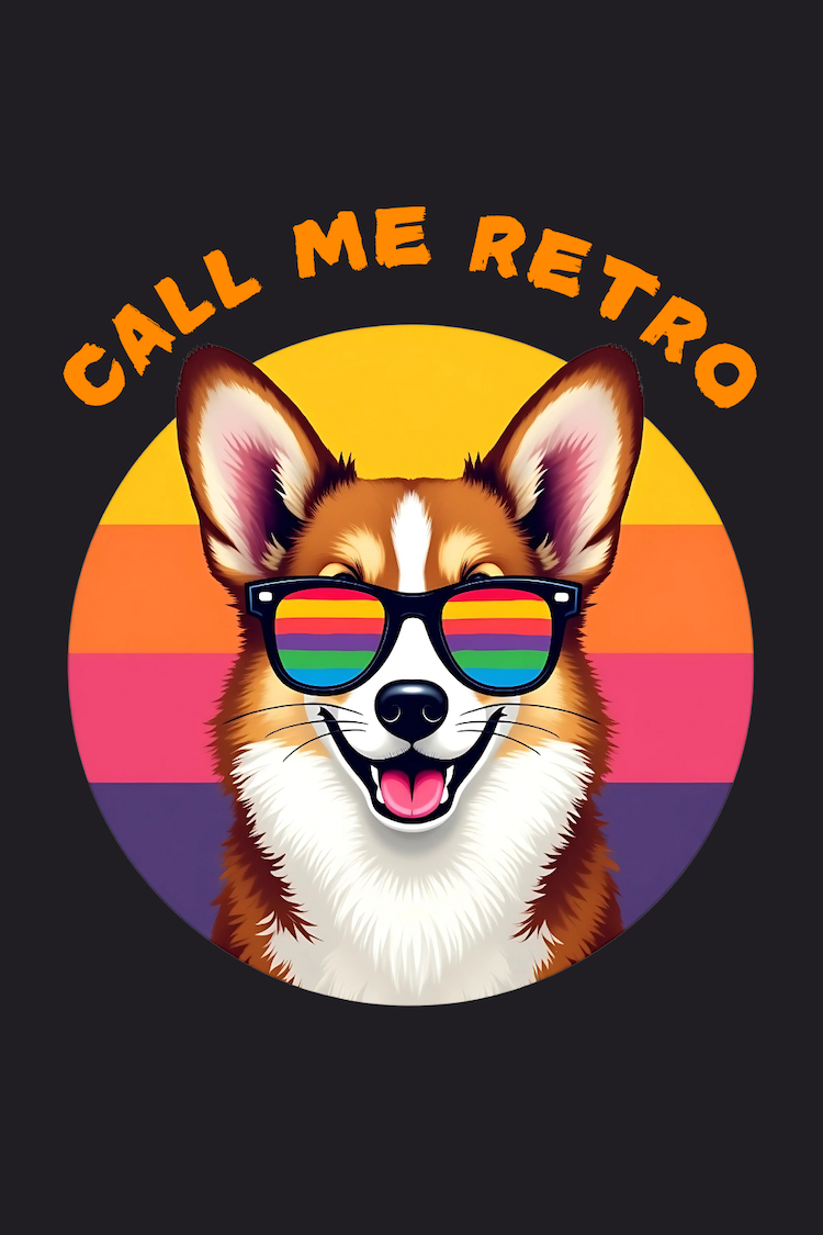 Retro Corgi Call Me Retro Rainbow Sunglasses