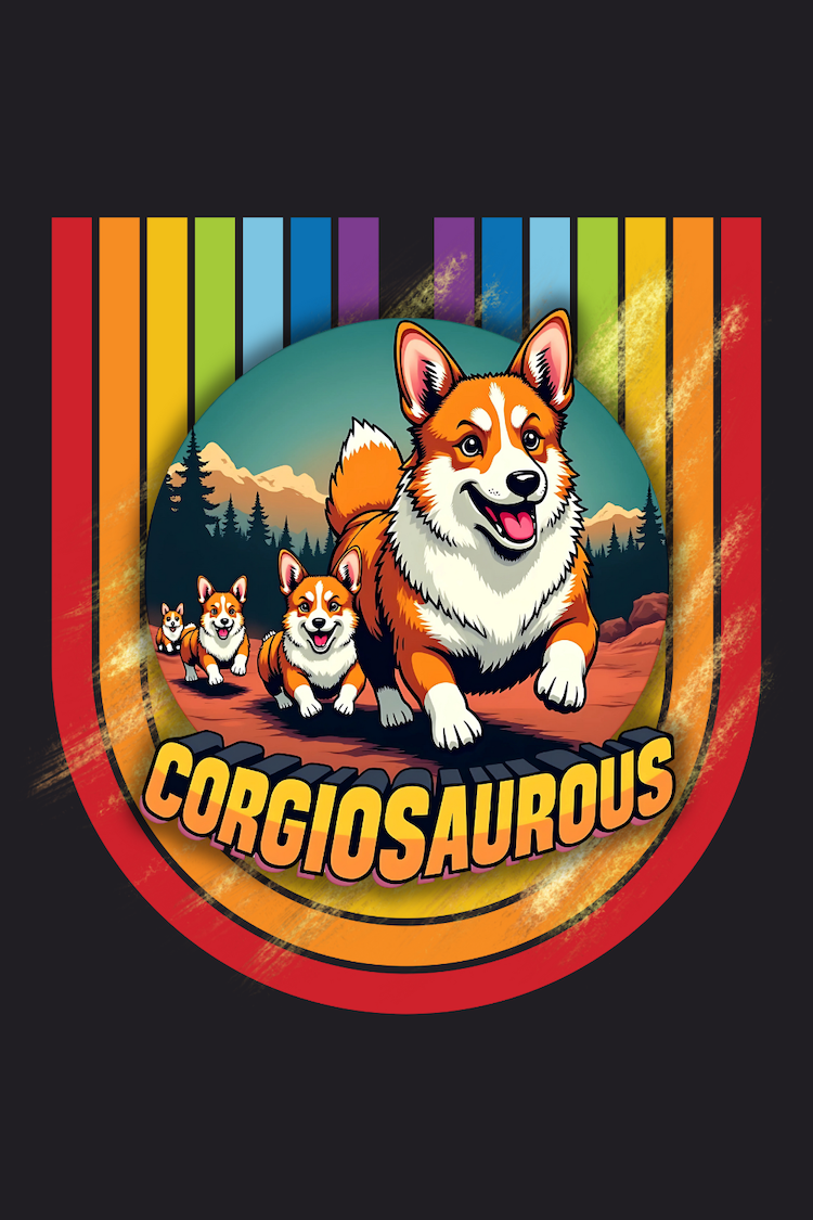 Corgiosaurous Family Fun Cute Retro-Dino Doggie