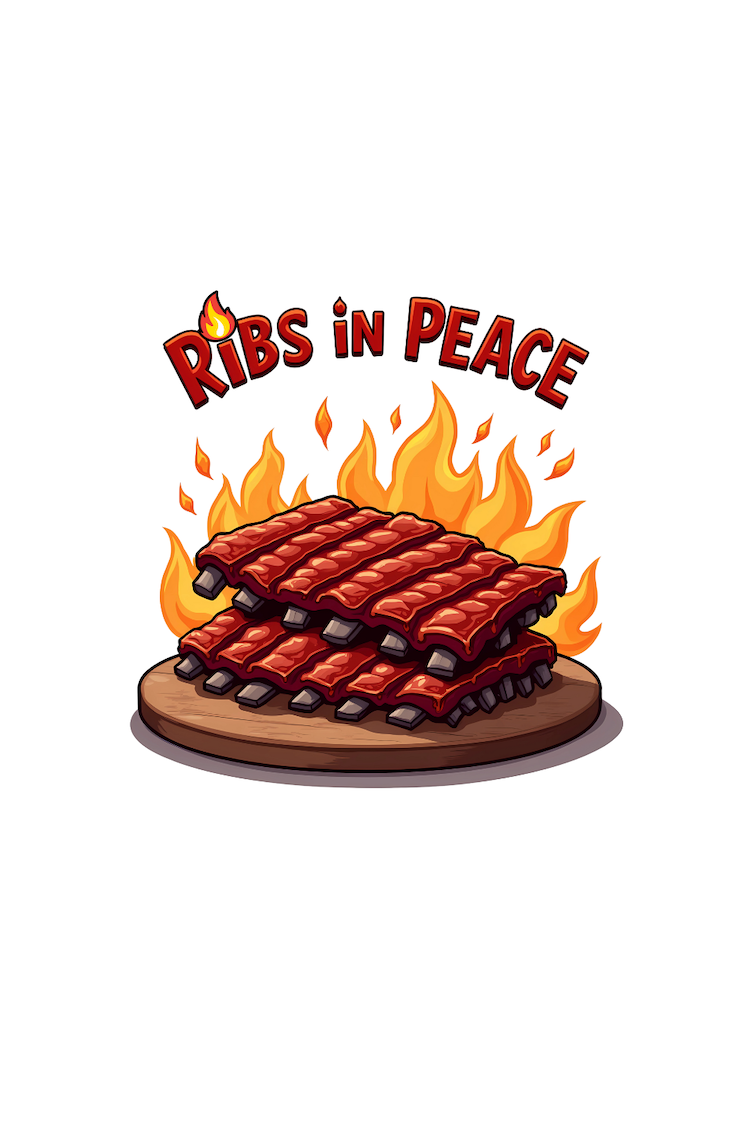 Ribs in Peace Bold BBQ Flame Retro