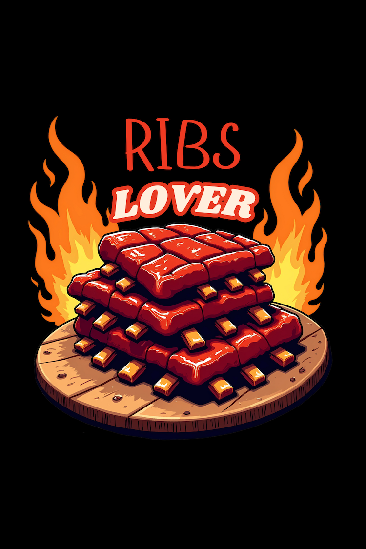 Ribs Lover Smoky BBQ Fun Retro Food