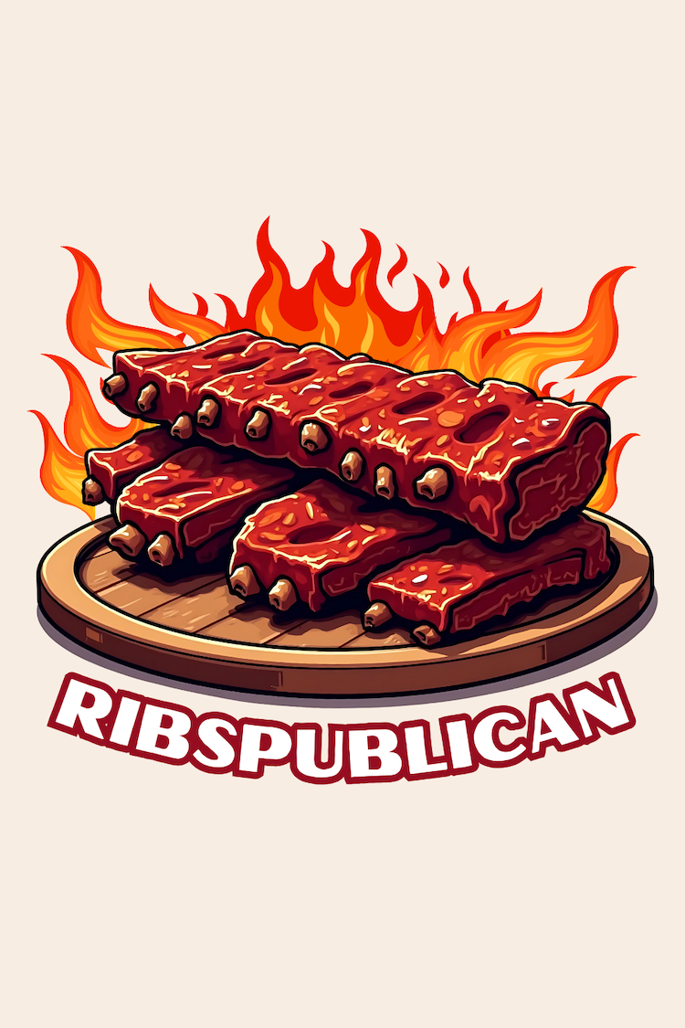 Ribspublican BBQ Humor Smoky Ribs Fun Retro