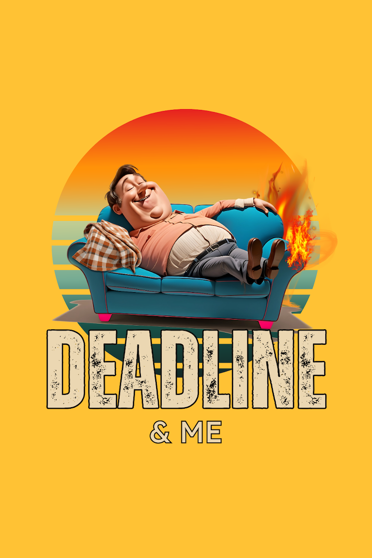 Deadline & Me Funny Relaxed Procrastination Cartoon